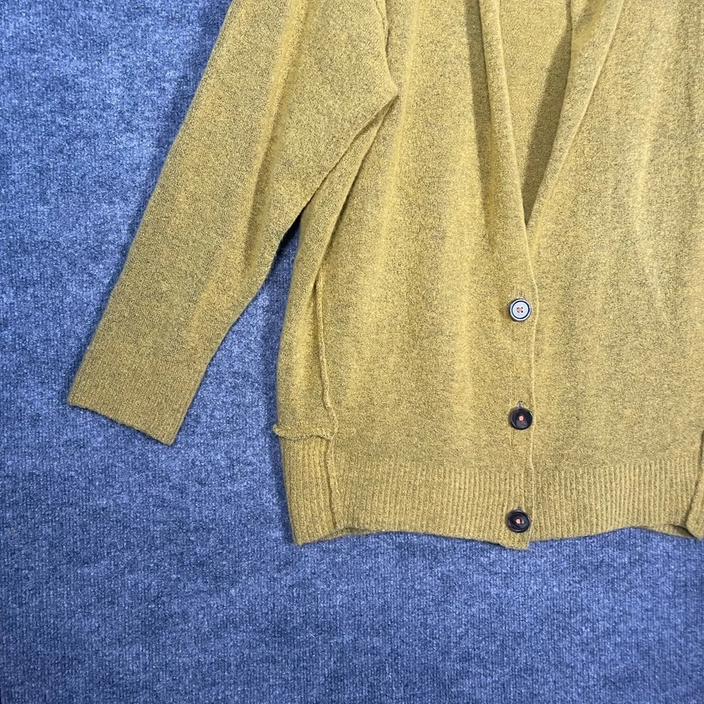 Free People Women’s Medium Mustard Eucalyptus Cardigan Oversized Boho Big Button